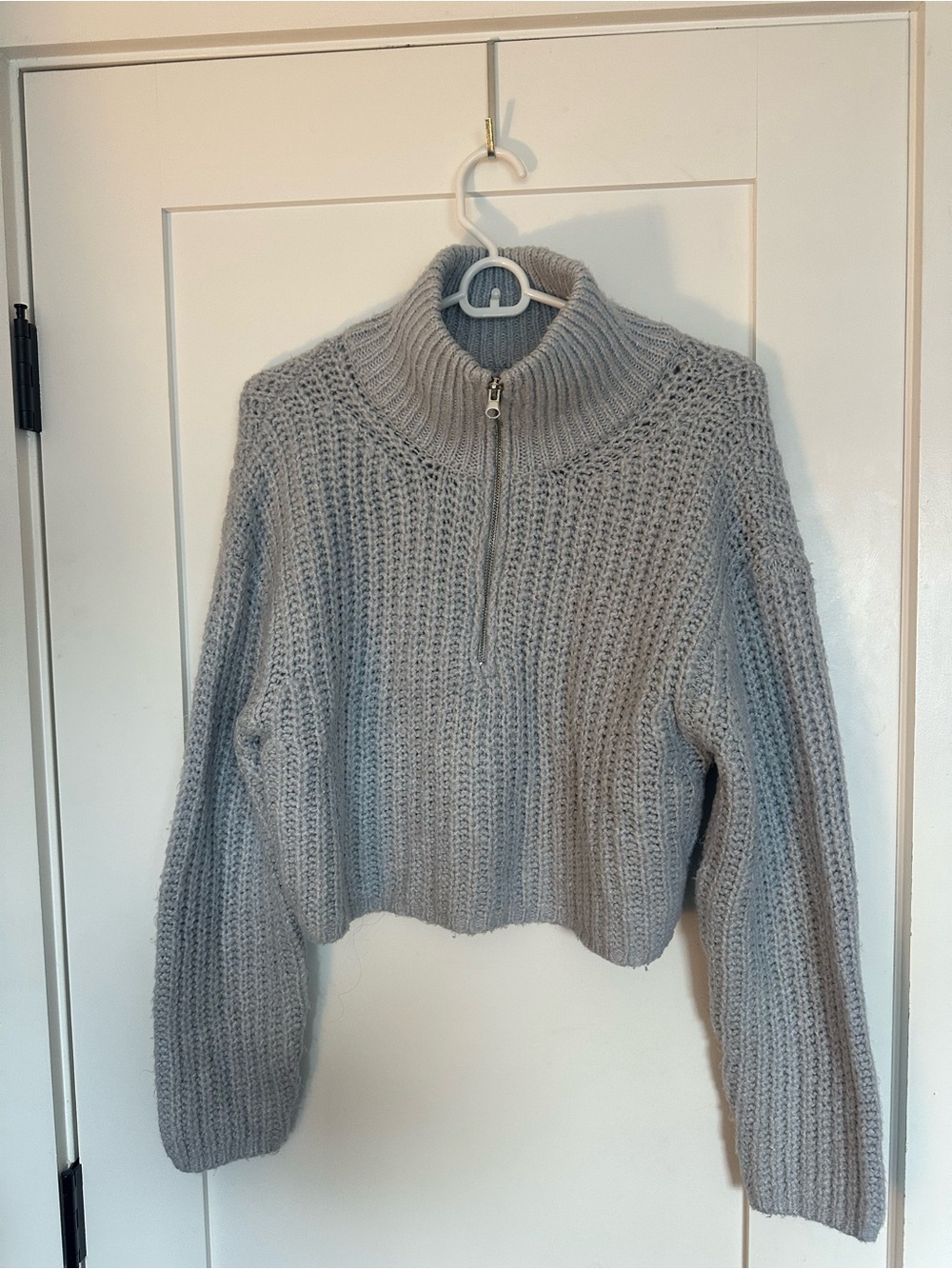 Garage Baby Blue Half-Zip Turtleneck Sweater
